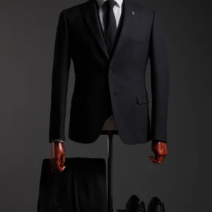 Элегантный костюм-тройка глубокий черный DEEP BLACK SUIT