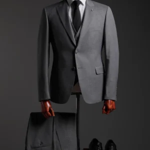 Элегантный светло-серый костюм-тройка LIGHT GREY ELEGANT SUIT